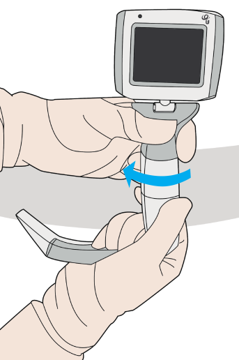 VL400 video laryngscope connection: Twist-N-Lock operations